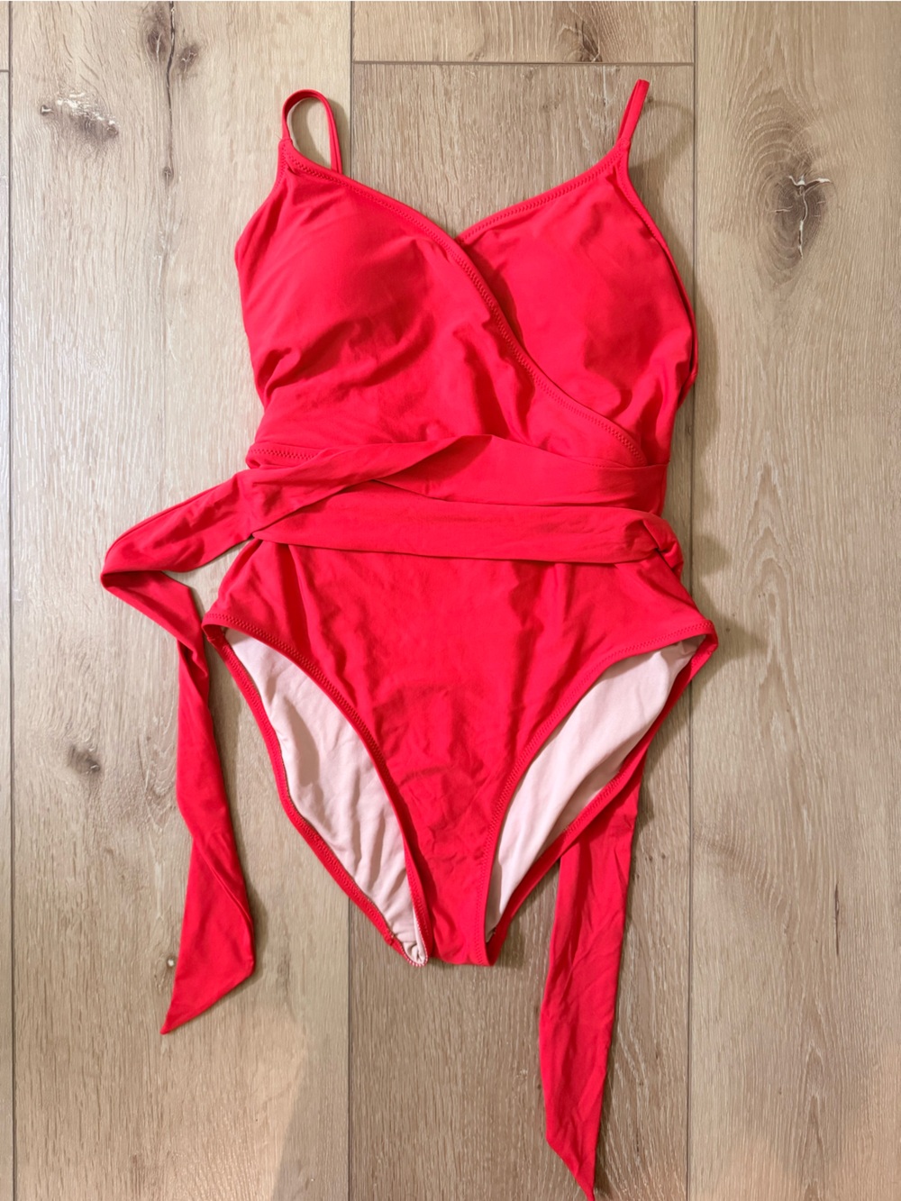 Jcrew Bright Red One-Piece Swimsuit with Wrap Detail